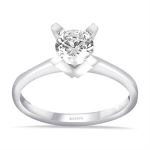 E Renk 0.70 Karat Pırlanta Tektaş Yüzük - HRD Sertifikalı