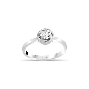 E Renk 0.50 Karat Sarmal Tektaş Yüzük