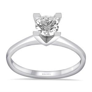 E Renk SI1  0.50 Karat Pırlanta Tektaş Yüzük - HRD Sertifikalı