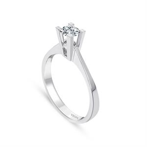 E Renk 0.25 Karat Pırlanta Tektaş Yüzük - IDL Sertifikalı