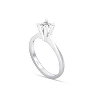 E Renk 0.30 Karat Pırlanta Tektaş Yüzük - HRD Sertifikalı