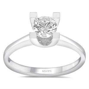 E Renk 0.50 Karat Pırlanta Tektaş Yüzük - HRD Sertifikalı