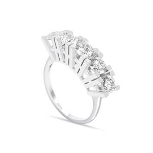 E Renk 1.75 Karat Pırlanta Beştaş Yüzük - HRD Sertifikalı