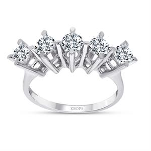 E Renk 1.75 Karat Pırlanta Beştaş Yüzük - HRD Sertifikalı