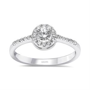 E Renk Toplam 0.36 Karat Pırlanta Tektaş Yüzük - IDL Sertifikalı