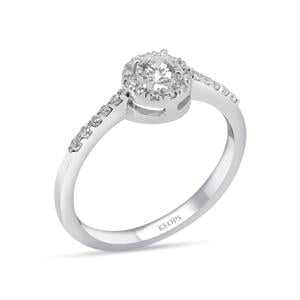 E Renk Toplam 0.36 Karat Pırlanta Tektaş Yüzük - IDL Sertifikalı