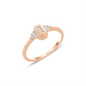 Elegant Rose Baget Yüzük - IDL Sertifikalı