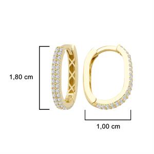 Elips Pırlanta Halka Küpe