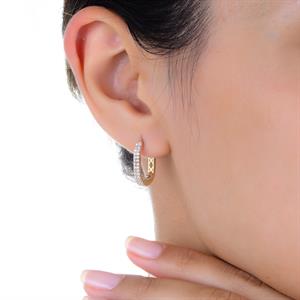 Elips Pırlanta Halka Küpe