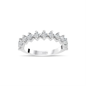 F Renk 0.86 Karat Pırlanta Çapraz Yarımtur Yüzük - IDL Sertifikalı - 1100597