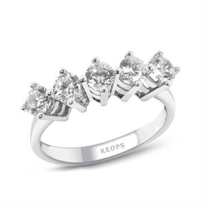 F Renk 0.90 Karat Pırlanta Beştaş Yüzük - IDL Sertifikalı