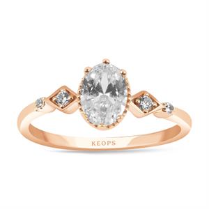 F Renk 0.77 Karat Vintage Tektaş Yüzük - HRD Sertifikalı