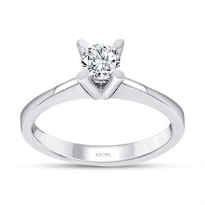 F Renk 0.30 Karat Pırlanta Tektaş Yüzük - HRD Sertifikalı