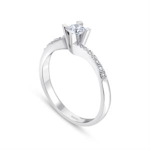 F Renk Toplam 0.34 Karat Pırlanta Tektaş Yüzük - IDL Sertifikalı