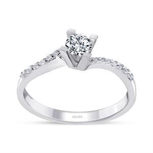 F Renk Toplam 0.29 Karat Pırlanta Tektaş Yüzük - IDL Sertifikalı