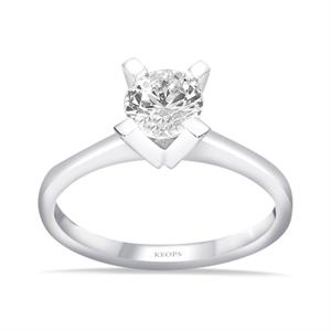 F Renk 0.60 Karat Pırlanta Tektaş Yüzük - HRD Sertifikalı