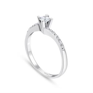 F Renk Toplam  0.24 Karat Pırlanta Tektaş Yüzük - IDL Sertifikalı