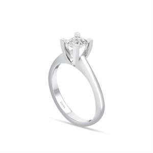 F Renk 0.50 Karat Pırlanta Tektaş Yüzük - HRD Sertifikalı