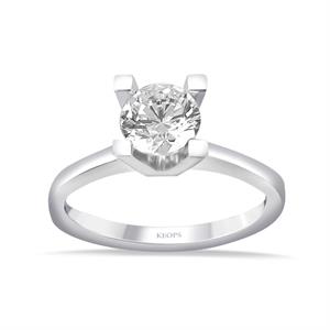 F Renk 0.90 Karat Pırlanta Tektaş Yüzük - HRD Sertifikalı 