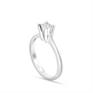 F Renk 0.25 Karat Pırlanta Tektaş Yüzük - IDL Sertifikalı