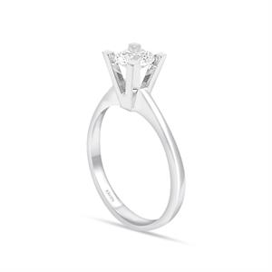 F Renk 0.90 Karat Pırlanta Tektaş Yüzük - HRD Sertifikalı 