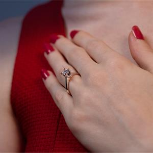 F Renk 0.50 Karat Pırlanta Tektaş Yüzük - HRD Sertifikalı