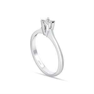 F Renk 0.10 Karat Pırlanta Tektaş Yüzük - IDL Sertifikalı