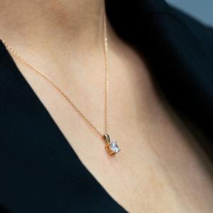 F Renk 0.50 Karat Pırlanta Tektaş Kolye