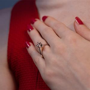 F Renk 0.70 Karat Pırlanta Tektaş Yüzük - HRD Sertifikalı