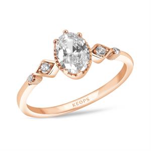 F Renk 0.77 Karat Vintage Tektaş Yüzük - HRD Sertifikalı