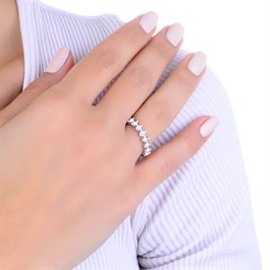 F Renk 0.86 Karat Pırlanta Çapraz Yarımtur Yüzük - IDL Sertifikalı - 1100597