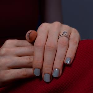 F Renk 0.25 Karat Pırlanta Tektaş Yüzük - IDL Sertifikalı