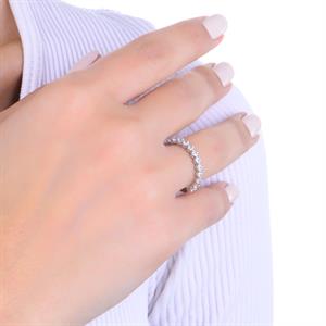 F Renk 0.60 Karat Pırlanta Yarımtur Çapraz Yüzük - IDL Sertifikalı