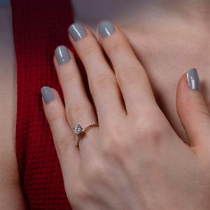 F Renk Toplam 0.39 Karat Pırlanta Tektaş Yüzük - IDL Sertifikalı