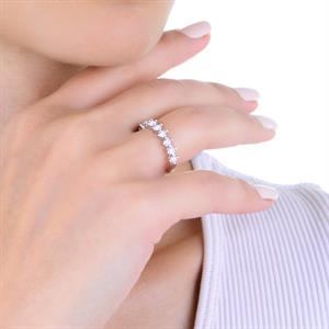 F Renk 0.86 Karat Pırlanta Çapraz Yarımtur Yüzük - IDL Sertifikalı - 1100597