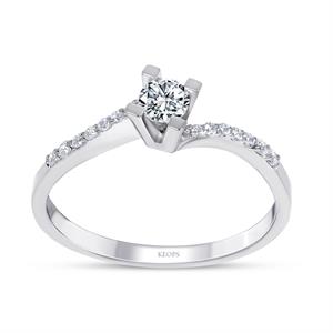 F Renk Toplam  0.24 Karat Pırlanta Tektaş Yüzük - IDL Sertifikalı