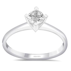 F Renk 0.25 Karat Pırlanta Tektaş Yüzük - IDL Sertifikalı