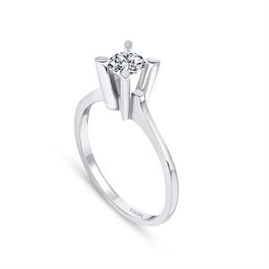 F Renk 0.50 Karat Pırlanta Tektaş Yüzük - HRD Sertifikalı