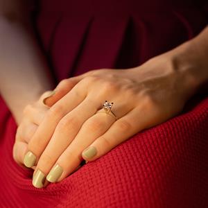 F Renk 0.60 Karat Pırlanta Tektaş Yüzük - HRD Sertifikalı