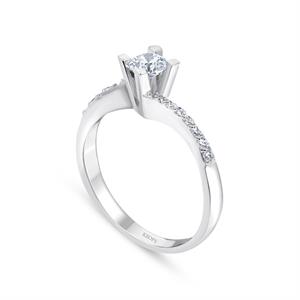 F Renk Toplam 0.29 Karat Pırlanta Tektaş Yüzük - IDL Sertifikalı