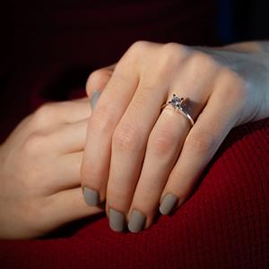 F Renk 0.50 Karat Pırlanta Tektaş Yüzük - HRD Sertifikalı