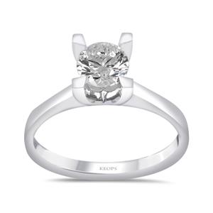 F Renk 0.70 Karat Pırlanta Tektaş Yüzük - HRD Sertifikalı