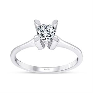 F Renk 0.50 Karat Pırlanta Tektaş Yüzük - HRD Sertifikalı