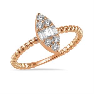 F Renk 0.26 Karat Markiz Baget Pırlanta  Yüzük