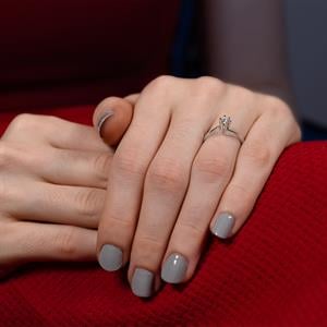 F Renk 0,15 Karat Pırlanta Tektaş Yüzük - IDL Sertifikalı