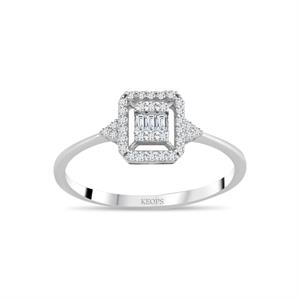 F Renk 0,18 Karat Baget Pırlanta Yüzük - IDL Sertifikalı - 1100670