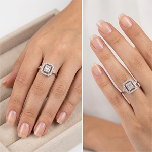 F Renk 0,18 Karat Baget Pırlanta Yüzük - IDL Sertifikalı - 1100670