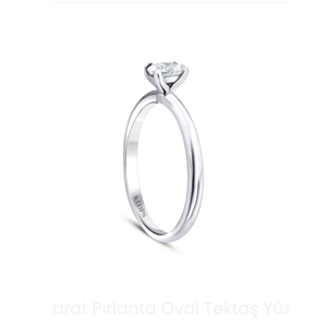 F Renk 0,50 Karat Oval Pırlanta Tektaş Yüzük
