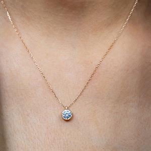 F Renk 0,50 Karat Pırlanta Tektaş Kolye