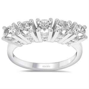 F Renk 1.10 Karat Pırlanta Beştaş Yüzük - IDL Sertifikalı